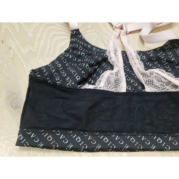 Cacique Sports Bra Sz 16 Plus Size Spell Out Strappy Stretch - Picture 4 of 7
